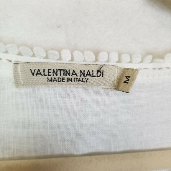 Valentina Naldi Tank Top M White Minimalist Coastal Lagenlook Resort Travel - Picture 5 of 7